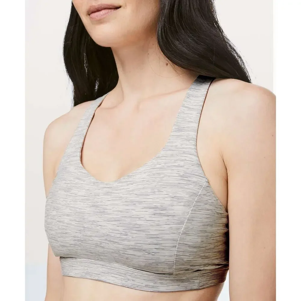 Lululemon Sz‎ 6 Free To Be Serene Bra Light Support C/D Cup Nimbus Battleship